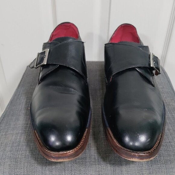 Moretti Black Label Leather Monk Strap Loafer Dress Shoes Men's Size 12 - Picture 3 of 12
